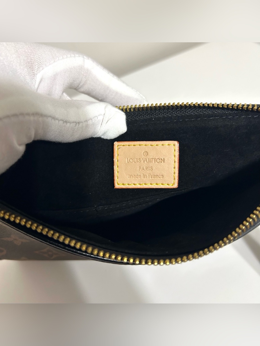 Louis Vuitton Monogram Canvas Wristlet / Clutch in Brown and Gold - Picture 8 of 10
